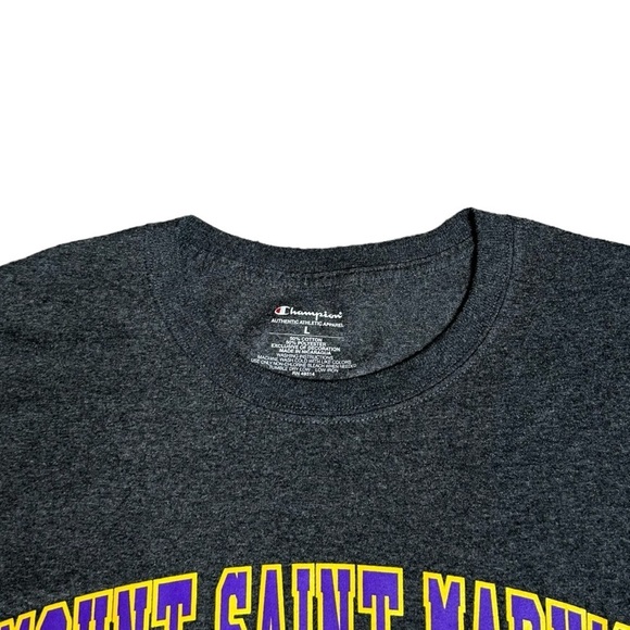 CHAMPION T-shirt Mount St. Mary's Scoop neck Heathered gray S/S NURSING Large - Picture 9 of 10